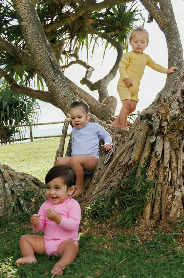 Baby Girls Long Sleeve Zip Sunsuit