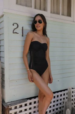 Basix Twist Front Bandeau One Piece