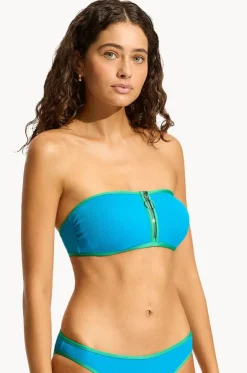 Beach Bound Zip Front Bandeau
