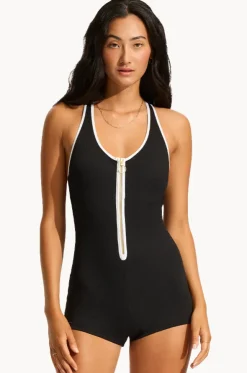 Beach Bound Zip Front Boyleg