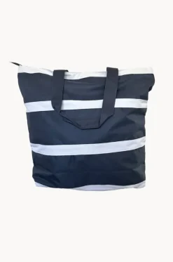 Block Stripe Nylon Beach Bag