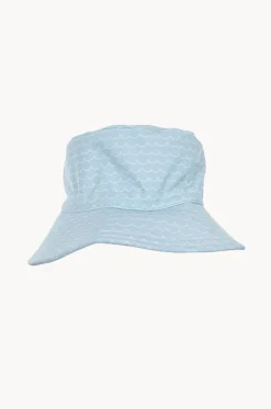 Boys Blue Waves Wide Brim Swim Hat