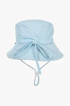 Boys Blue Waves Wide Brim Swim Hat