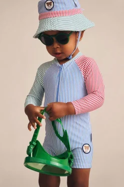 Boys Spliced Stripe Sunsuit