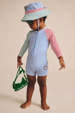 Boys Spliced Stripe Sunsuit