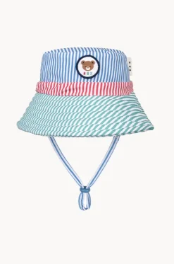 Boys Spliced Stripe Swim Hat