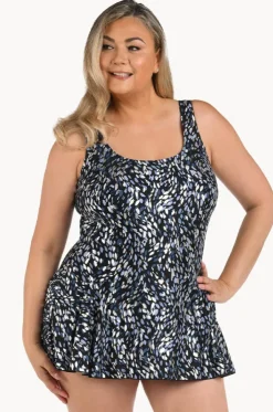 Brushstroke Shimmer Swim Dress +