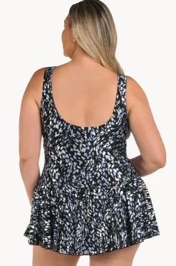 Brushstroke Shimmer Swim Dress +