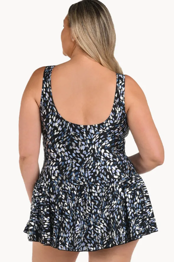 Brushstroke Shimmer Swim Dress +
