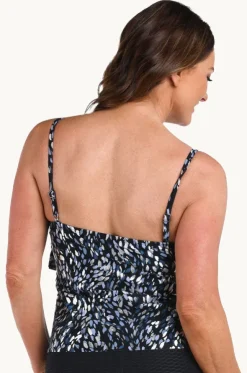 Brushstroke Shimmer Tiered Tankini Separate