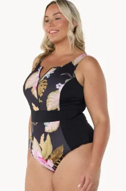 Caribbean Zip High Neck One Piece