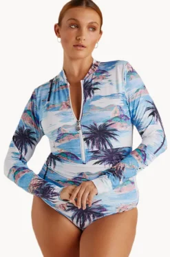 Cartolina Ruched Long Sleeve Sunsuit