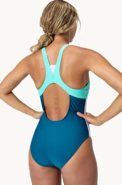 Colour Block Zip One Piece