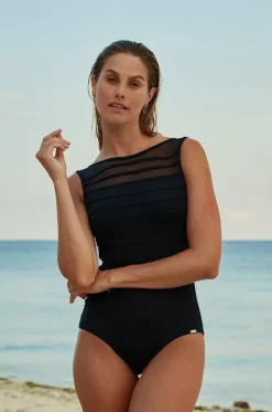 Cosmopolitan Mesh Bar High Neck One Piece