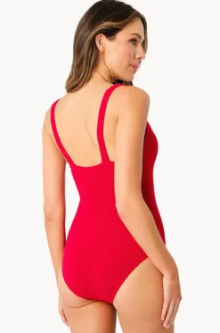 Crinkle Classic Square Neck One Piece