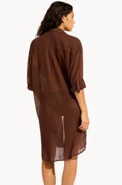 Crinkle Twill Beach Shirt