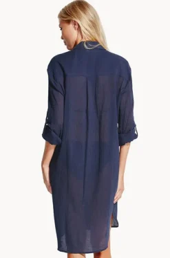 Crinkle Twill Beach Shirt