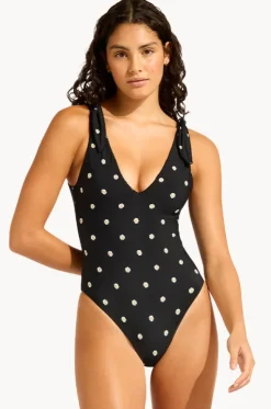 Daisy Chain Deep V Neck One Piece