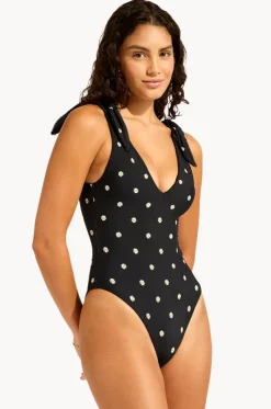 Daisy Chain Deep V Neck One Piece