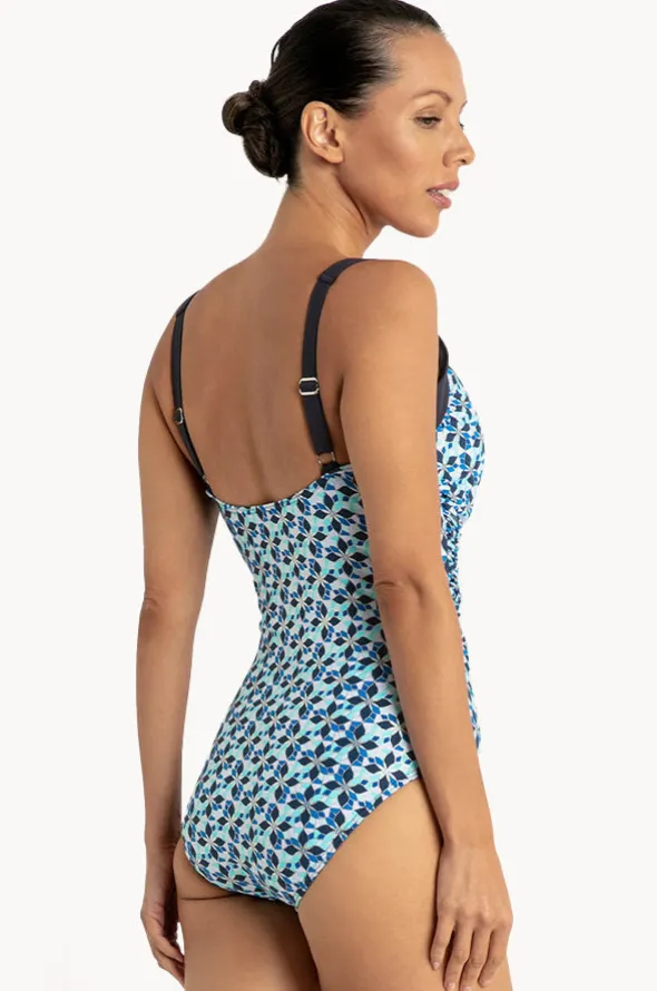 Deco Ruched Cross Over One Piece