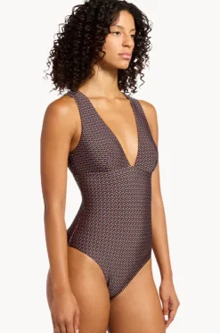Desert Geo Plunge One Piece
