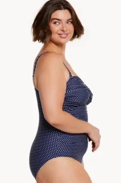 Dots Twist Front Bandeau One Piece