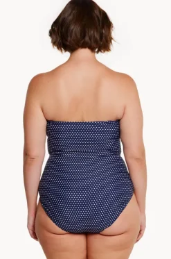 Dots Twist Front Bandeau One Piece