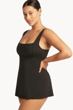 Eco Essentials Square Neck Swim Dress