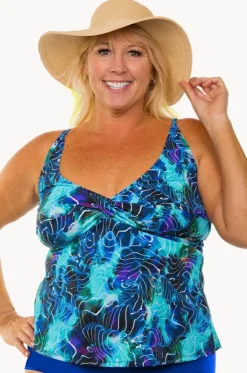 Electric Ocean D/DD Twist Tankini Separate