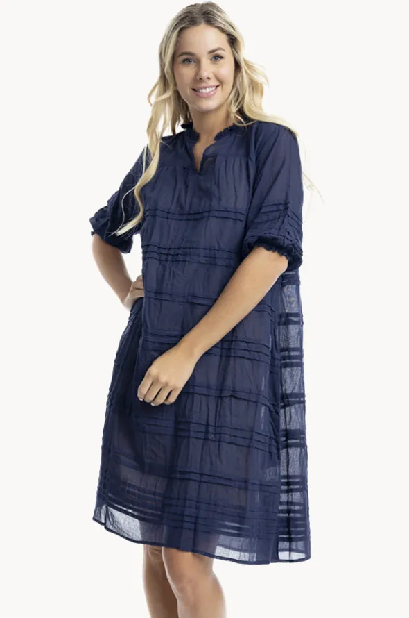 Essentials Cotton Gauze Pleated Dress