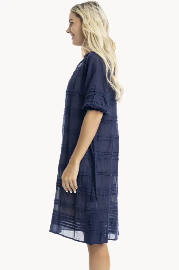Essentials Cotton Gauze Pleated Dress