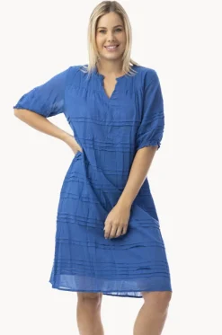 Essentials Cotton Gauze Pleated Dress