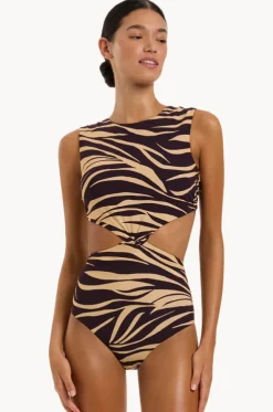 Fine Lines Twist Tank One Piece