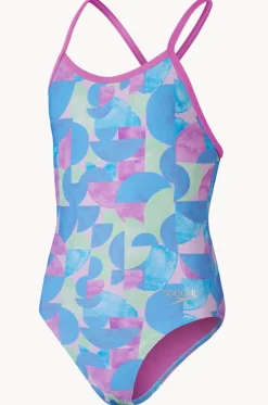 Girls Allover Digital V Back One Piece