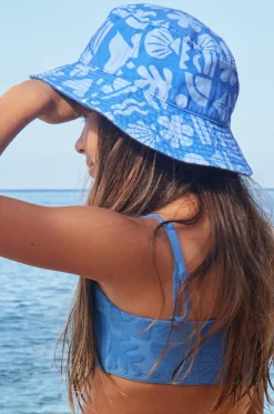 Girls Beach Check Tiny Honey Bucket Hat
