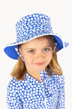 Girls Blue Daisy Sunhat