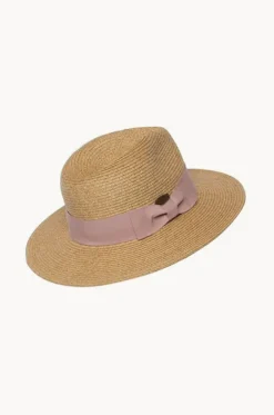 Girls Blush Ribbon Panama Hat