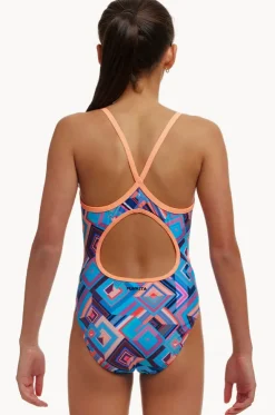 Girls Boxed Up Diamond Back One Piece