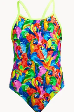 Girls Bright Birds Diamond Back One Piece