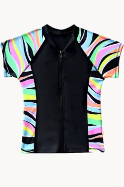 Girls Coastal Wave Short Sleeve Suntop