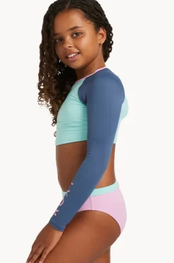 Girls Colorblock Crop Suntop Set