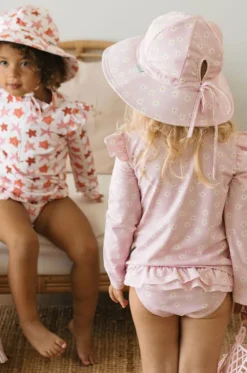 Girls Daisy Fields Wide Brim Swim Hat