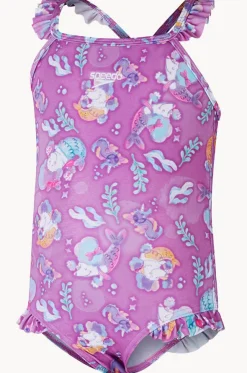 Girls Digital Frill Thinstrap One Piece