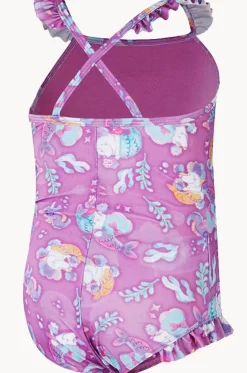 Girls Digital Frill Thinstrap One Piece