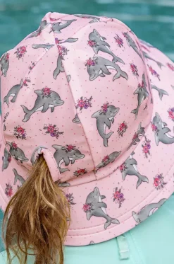 Girls Dolphin Ponytail Bucket Sunhat