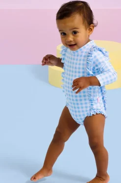 Girls Gingham Frill Sunsuit