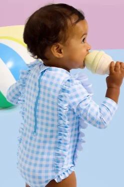 Girls Gingham Frill Sunsuit