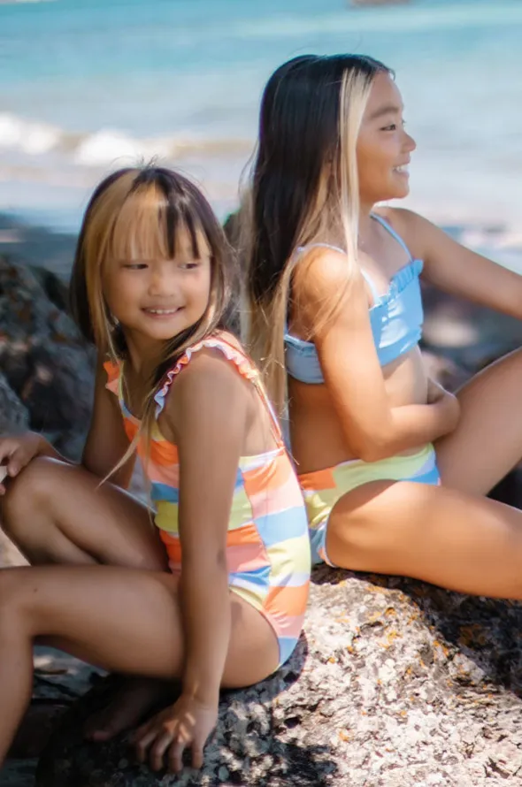 Girls Good Vibes Frill Strap One Piece