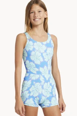 Girls Happy Hibiscus Retro One Piece