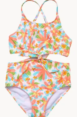 Girls Hawaiian Luau Cut Out One Piece